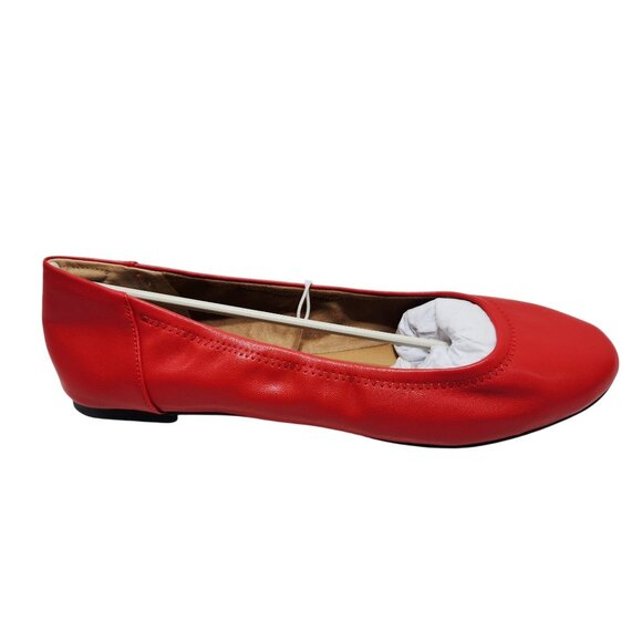 Womens Red Essentials Ballet Flats Size Size 14W Faux Leather Slip-On - Picture 6 of 9